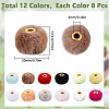 96Pcs 12 Colors Velvet Imitation Rabbit Fur European Beads FIND-SC0013-79-2