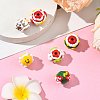 6Pcs 6 Styles Christmas Hand Painted Acrylic with Enamel Beads MACR-FS0002-42-8