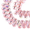 Electroplate Transparent Glass Beads Strands EGLA-N057-01A-07-3