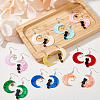 FIBLOOM 9 Sets 9 Colors Moon & Star & Cat Resin Asymmetrical Earrings EJEW-FI0002-35-5