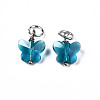 Faceted Transparent Glass Charms GLAA-T024-06D-2