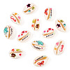 Cheriswelry 60Pcs 6 Style Printed Natural Cowrie Shell Beads SSHEL-CW0001-2