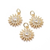 Brass Micro Pave Cubic Zirconia Pendants ZIRC-G163-16G-1