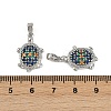 Brass Micro Pave Cubic Zirconia Pendants KK-N257-02P-3