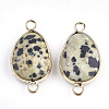 Natural Dalmatian Jasper Links connectors X-G-S344-02H-2