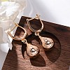 Brass Teardrop Hoop Earrings EJEW-K300-27G-2