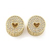 Rack Plating Brass Micro Pave Clear Cubic Zirconia Beads KK-P270-13G-1