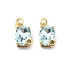 Oval Brass Micro Pave Cubic Zirconia Pendants KK-L237-020G-06-1