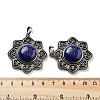 Dyed Natural Lapis Lazuli & Brass Pendants G-K338-09AS-09-3