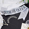1Pc Birthday Queen Party Theme Alloy Rhinestone Hair Bands for Women AJEW-HY0002-47-4