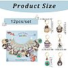 12Pcs 6 Colors Alloy Enamel Cat Charm Locking Stitch Markers HJEW-PH01531-2