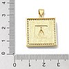 Brass Micro Pave Clear Cubic Zirconia Pendants KK-A221-26G-01-3
