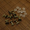 DIY Brass Cufflink Findings Cuff Button Cabochon Settings and 14mm Clear Glass Cabochon Cover Sets DIY-X0105-AB-NF-1