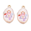 Printed Rack Plating Alloy Enamel Pendants ENAM-T020-04F-3