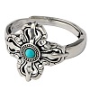 Religious Element Brass with Synthetic Turquoise Rings PW-WG506A7-01-1