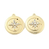 Brass Micro Pave Clear Cubic Zirconia Charms KK-S386-21G-1