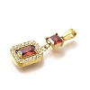 Ion Plating(IP) 304 Stainless Steel Micro Pave Cubic Zirconia Pendants STAS-H228-03G-04-2