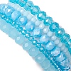 5Pcs 5 Styles Faceted Round Glass Beaded Stretch Bracelet Sets BJEW-JB10423-05-5