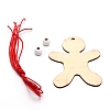 Christmas Theme Wood Pendant Decorations HJEW-CJC0003-02-3