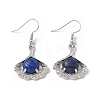 Natural Lapis Lazuli Ginkgo Leaf Dangle Earrings with Crystal Rhinestone EJEW-A092-03P-07-2