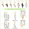 21Pcs 7 Styles Cat Alloy Enamel Pendant Locking Stitch Markers HJEW-SC00113-2