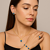 Glass Heart Jewelry Set SJEW-HY0001-13A-5