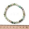 Natural Green Line Jasper Round Beads Stretch Bracelets for Women Men BJEW-JB13525-2