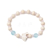 3Pcs Synthetic Turquoise & Wood & Glass Beaded Stretch Bracelets for Women BJEW-JB11128-3