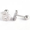 Tarnish Resistant 201 Stainless Steel Barbell Cartilage Earrings EJEW-R147-23-4