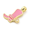 Brass with Cubic Zirconia with Enamel Pendant KK-Q814-22G-01-2
