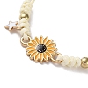 Sunflower Alloy Enamel Charms Braided Bracelets BJEW-A016-01A-2