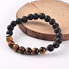 Natural Lava Rock Beaded Stretch Bracelets BJEW-JB02184-03-1