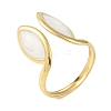 Ion Plating(IP) 304 Stainless Steel Enamel Horse Eye Open Cuff Rings for Women RJEW-L107-044G-01-1