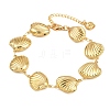 Beach 304 Stainless Steel Shell Sea Animals Link Chain Bracelets BJEW-D359-15C-G-2