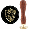 Brass Wax Seal Stamp with Handle AJEW-WH0184-0528-1