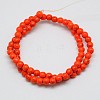 1 Strand Dyed Orange Red Round Synthetic Turquoise Beads Strands X-TURQ-G106-4mm-02G-2
