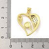 Rack Plating Brass Micro Pave Cubic Zirconia Pendants KK-G513-44G-3