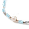 Natural Pearl & Glass Seed Beaded Stretch Bracelet for Women BJEW-JB09031-3