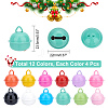 48Pcs 12 Colors Baking Paint Iron Bell Pendants IFIN-NB0001-43-2