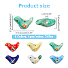 24Pcs 6 Colors Handmade Printed Porcelain Beads PORC-HS0001-02-2