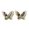 Natural Paua Shell Butterfly Pendants KK-G538-03G-01-1