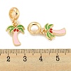 Rack Plating Alloy Enamel Coconut Tree European Dangle Charms FIND-B034-51G-02-3