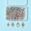 36Pcs 18 Styles Alloy Blue Enamel Connector Charms ENAM-FS0002-97-9