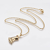 304 Stainless Steel Pendant Necklaces STAS-I075-40G-1