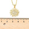 Brass Micro Pave Clear Cubic Zirconia Sun Pendant Necklaces for Women NJEW-S449-05A-G-5