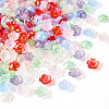 240Pcs 6 Colors UV Plating Acrylic Bead Cap OACR-TA0002-94-3