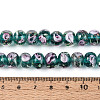 Handmade Lampwork Inner Flower Rondelle Beads Strands LAMP-T022-24F-4