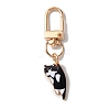 Cute Cat Alloy Enamel Pendant Decorations AJEW-WH0323-89E-1