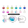 Kissitty 120Pcs 12 Colors Spray Painted Crackle Glass Pendants FIND-KS0001-28-25