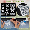60Pcs 10 Styles Polyester Lace Butterfly Ornament Accessories FIND-FG0005-16-3
